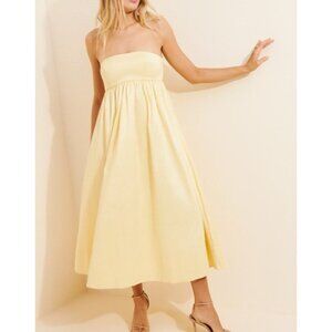 Hansen And Gretel Angela Taffeta Midi Dress Womens M Chic Elegant Strapless